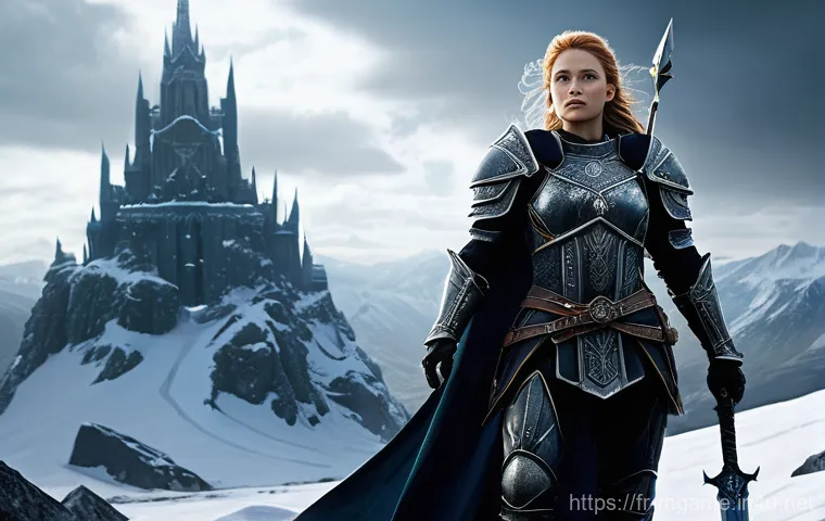 카카오게임즈 인기작 - **Chrono Odyssey: Epic Norse Dark Fantasy Knight**
A highly detailed, epic wide shot of a powerf...